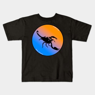 Scorpion Light Blue/Orange Gradient Kids T-Shirt